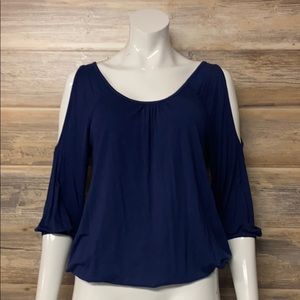 Lascana for Venus Cold Shoulder 3/4 Sleeve Top EUC